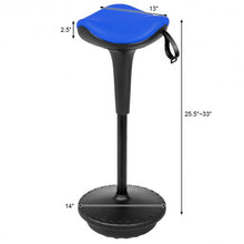 Load image into Gallery viewer, Adjustable Swivel Sitting Balance Wobble Stool Standing Desk Chair-Blue
