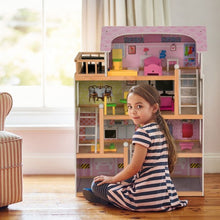 Load image into Gallery viewer, Wood Dollhouse Cottage with Furniture Playset for Kids