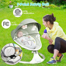 Load image into Gallery viewer, Baby Swing Electric Rocking Chair with Bluetooth Music Timer-Gray