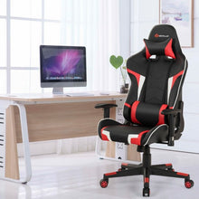 Load image into Gallery viewer, Reclining Swive Massage Gaming Chair-Red