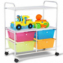 Load image into Gallery viewer, 4 Drawers Shelves Rolling Storage Cart Rack-Multicolor