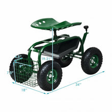 Load image into Gallery viewer, 4-Wheel Rolling Garden Cart Work Seat