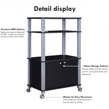 Load image into Gallery viewer, Microwave Rack Stand Rolling Storage Cart-Black