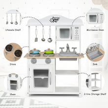Load image into Gallery viewer, Wooden Pretend Play Kitchen Set for Kids with Accessories and Sink