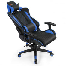 Load image into Gallery viewer, Massage Gaming Chair with Lumbar Support and Headrest-Blue