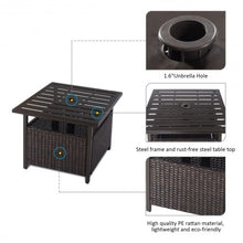 Load image into Gallery viewer, Outdoor Patio Rattan Wicker Steel Side Deck Table