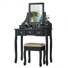 Load image into Gallery viewer, 5 Drawers Removable Box Makeup Dressing Vanity Set-Black