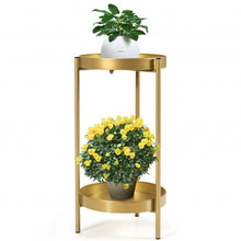 Load image into Gallery viewer, 2 Tier Mid Century Modern Metal Plant Stand-Golden