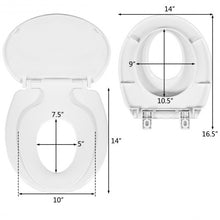 Load image into Gallery viewer, Toddlers & Adult Round Toilet Seat with Built-in Potty