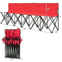 Load image into Gallery viewer, Portable Folding 6 Seats Chair Sideline Sports Bench-Red