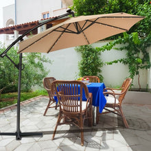 Load image into Gallery viewer, 10FT 360° Rotation Solar Powered LED Patio Offset Umbrella-Beige