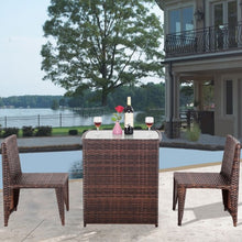 Load image into Gallery viewer, 3 pcs Cushioned Outdoor Wicker Patio Set