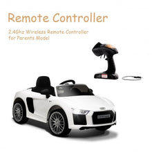 Load image into Gallery viewer, 12 V Audi R8 Spyder Licensed Electric Kids Riding Car-White
