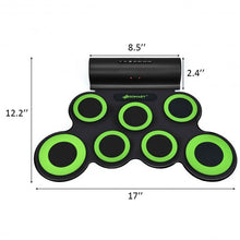 Load image into Gallery viewer, Set 7 Kit Electronic Roll Up Pads MIDI Drum -Green