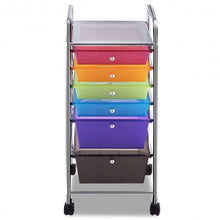 Load image into Gallery viewer, 6 Drawers Rolling Storage Cart Organizer-Transparent Multicolor