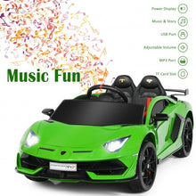 Load image into Gallery viewer, 12 V Licensed Lamborghini SVJ RC Kids Ride On Car with Trunk and Music-Green