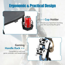 Load image into Gallery viewer, 43.5 Inch Height Adjustable Gaming Desk with Blue LED Lights
