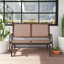 Load image into Gallery viewer, Swing Glider Chair 48" Loveseat Rocker Lounge Backyard-Brown