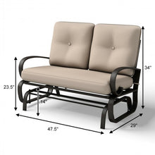 Load image into Gallery viewer, Outdoor Patio Cushioned Rocking Bench Loveseat