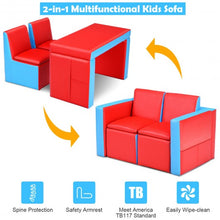 Load image into Gallery viewer, Multi-functional Kids Sofa Table Chair Set