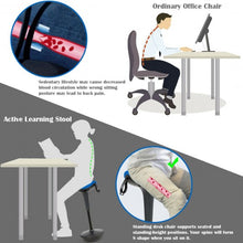 Load image into Gallery viewer, Adjustable Swivel Sitting Balance Wobble Stool Standing Desk Chair-Blue