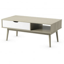 Load image into Gallery viewer, Coffee Cocktail Accent Table with Drawer and Storage Shelf-Gray