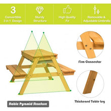 Load image into Gallery viewer, 3 In 1 Convertible Picnic Table Set for Kids