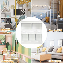 Load image into Gallery viewer, Freestanding Combo Cubby Bin Storage Organizer Unit W/3 Baskets-White