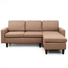 Load image into Gallery viewer, Convertible Sectional L-Shaped Couch with Reversible Chaise-Beige-Coffee