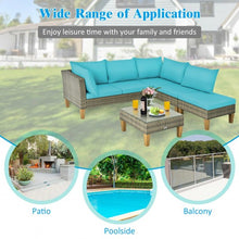 Load image into Gallery viewer, 4PCS Patio Rattan Furniture Set Cushioned Loveseat