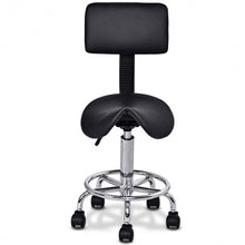 Load image into Gallery viewer, Adjustable Saddle Salon Rolling Massage Chair w/ Backrest-Black