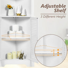 Load image into Gallery viewer, Free Standing Tall Bathroom Corner Storage Cabinet with 3 Shelves-White