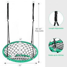 Load image into Gallery viewer, Net Hanging Swing Chair with Adjustable Hanging Ropes-Green