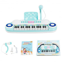 Load image into Gallery viewer, Multifunctional 37 Electric Keyboard Piano with Microphone-Blue