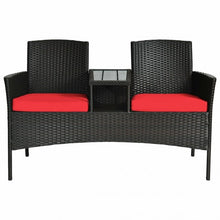 Load image into Gallery viewer, Patio Rattan Conversation Set -Red