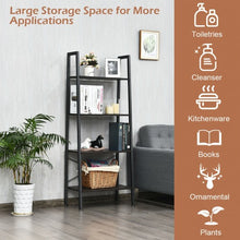 Load image into Gallery viewer, 4-Tier Ladder Shelf Bookcase Bookshelf Display Rack Plant Stand-Silver