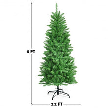 Load image into Gallery viewer, 5 ft PVC Hinged Pre-lit Artificial Fir Pencil Christmas Tree w/150 Warm White