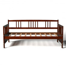 Load image into Gallery viewer, Twin Size Wooden Slats Daybed Bed with Rails-Chocolate