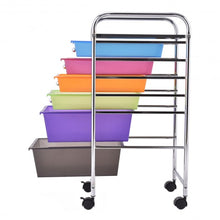 Load image into Gallery viewer, 6 Drawers Rolling Storage Cart Organizer-Transparent Multicolor