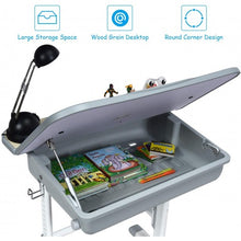 Load image into Gallery viewer, Kids Desk and Chair Set Children's Study Table Storage-Gray