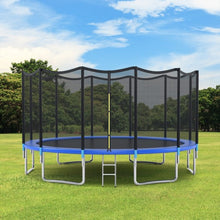 Load image into Gallery viewer, 16' Outdoor Combo Bounce Trampoline Combo with Safety Enclosure Net Spring Pad and Ladder