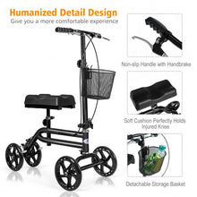 Load image into Gallery viewer, Medical Steerable Knee Walker with Dual Braking System-Black