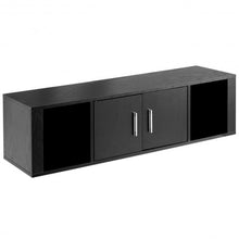 Load image into Gallery viewer, Wall Mounted Floating 2 Door Desk Hutch Storage Shelves