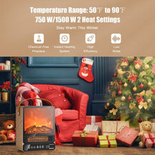 Load image into Gallery viewer, 1500W Electric Fireplace Tabletop Portable Space Heater w/3D Flame Effect-NA