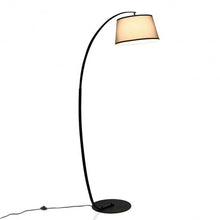 Load image into Gallery viewer, Arc Sturdy Base Modern Floor Lamp with Hanging Lampshade-Black