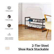 Load image into Gallery viewer, Adjustable to Flat or Slant Shoe Organizer Stand-2-Tier