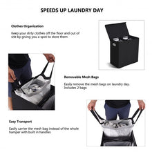 Load image into Gallery viewer, Double Laundry Hamper Storage Collapsible Basket Cothes Organizer-Black
