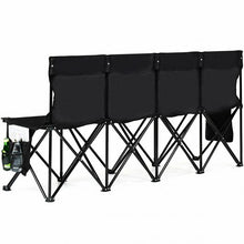 Load image into Gallery viewer, Folding 4 Seats Sports Sideline Bench Outdoor with Side Bag