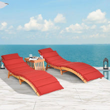 Load image into Gallery viewer, 3PCS Wooden Folding Patio Lounge Chair Table Set