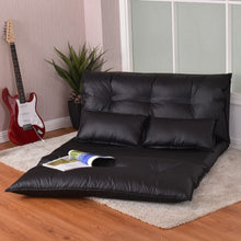 Load image into Gallery viewer, Foldable PU Leather Leisure Floor Sofa Bed w/ 2 Pillows